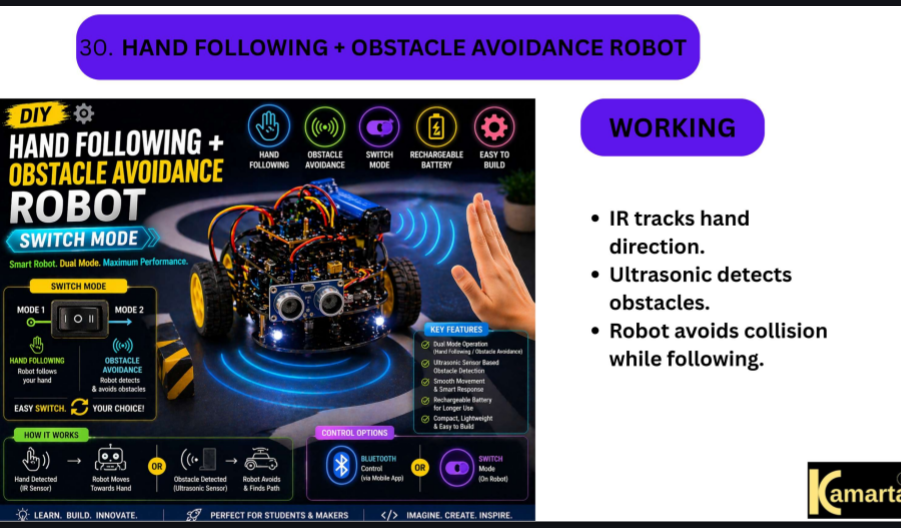 Hand Following + Obstacle Avoidance Robot